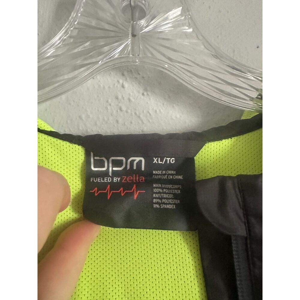 Zella BPM Women's XL Hooded Windbreaker Jacket Black Neon Lightweight Zip - Picture 3 of 6